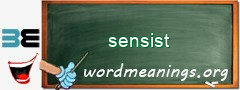 WordMeaning blackboard for sensist